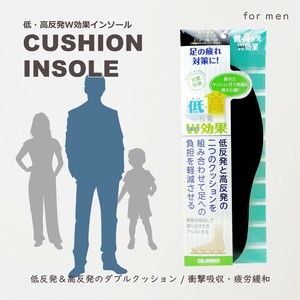 衝撃吸収×反発力　二重構造のインソール　低反発＋高反発　疲れにくさを追求　汗を吸収/パイル地　日本製