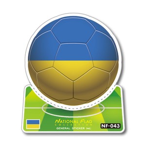 NF-043/ウクライナ/サッカーボールステッカー/ ワールドカップ W杯 スポーツ観戦に！