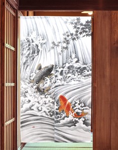 のれん 85X150cm「鯉の滝登り（レース）」【日本製】コスモ 目隠し