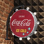 【コカ・コーラ グッズ】オフ ザ ウォール LED サイン COCA-COLA ICE COLD ROUND CC-CA-LE-191339