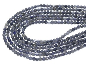 【カットビーズ】アイオライト コインカット 4mm 【天然石 パワーストーン】