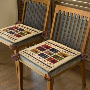 ギャッべ チェアパッド 座布団 マット 「GABBEH D19」 約40×40cm