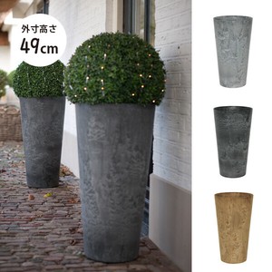 【底面給水鉢／植木鉢／軽量鉢】アートストーン　トールラウンド　H49cm