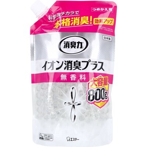 消臭力 クリアビーズ イオン消臭プラス 無香料 詰替用 800g【消臭・芳香剤】
