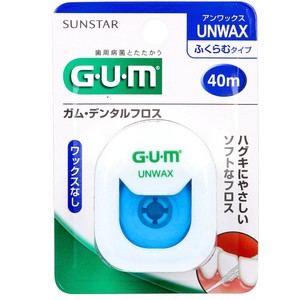 GUM ガム・デンタルフロス アンワックス 40m【オーラル】