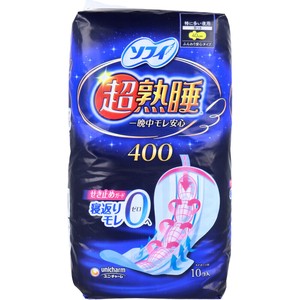 ソフィ 超熟睡ガード400 特に多い夜用 羽つき 40cm 10個入【生理用品】