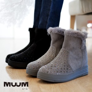 2022 A/W Short Boots Heel Bijou Shoe Fur