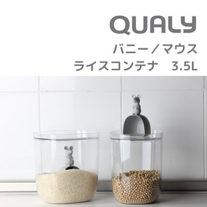 エシカル『LUCKY MOUSE rice container & scoop（ラッキーマウス）』ネズミの計量カップ付き米びつ