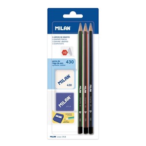 MILAN ペンシルセット BYM10290 鉛筆 ケシゴム 鉛筆削り 文房具セット