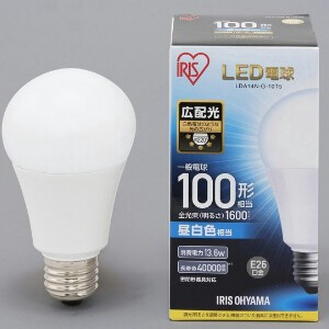 【アイリスオーヤマ　照明　LED電球】　LED電球 E26 広配光タイプ 昼白色 100形相当（1600lm）