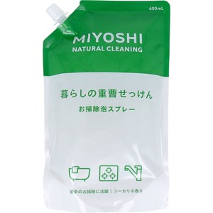 暮らしの重曹せっけん お掃除泡スプレー ユーカリの香り 詰替用 600mL【掃除用品】