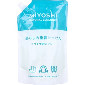 暮らしの重曹せっけん エリそで泡スプレー 詰替用 600mL【洗濯用品】