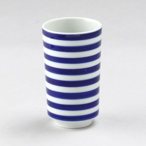 しま カップ 約150ml 【日本製】美濃焼/青/ブルー/湯呑/湯飲み/コップ/ぐい呑み/おちょこ/酒器