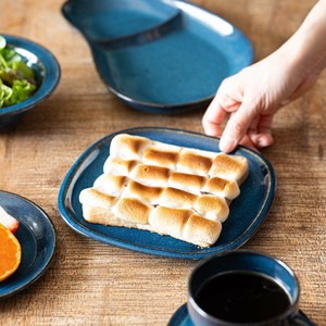 北欧ブルー 深ブルー crust トーストプレート(パン皿)[H7][日本製/美濃焼/洋食器]
