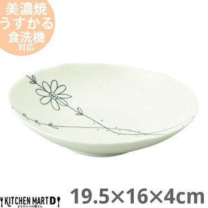 美浓烧 大餐盘/中餐盘 陶器 餐具 日式餐具 条纹/线条 日本国内产 19.5cm 日本制造