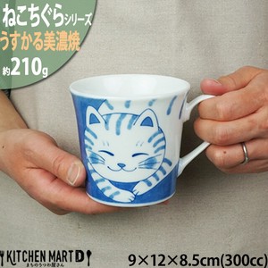 美浓烧 马克杯 陶器 猫咪图案 猫 马克杯 虎 猫图案 日本国内产 300cc 日本制造