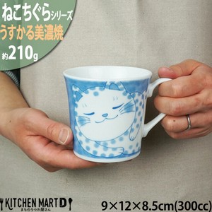 美浓烧 马克杯 陶器 猫咪图案 猫 马克杯 猫图案 日本国内产 300cc 日本制造
