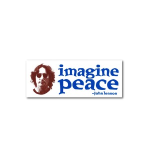 BS051 IMAGINE PEACE ジョン・レノン ミニサイズ 輸入 アメリカン雑貨 メッセージ バンパー