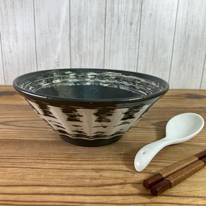 しのぎ型備長6.3ラーメン丼 麺鉢 日本製 美濃焼 陶器 ボウル