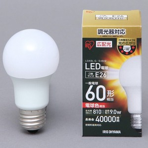 【アイリスオーヤマ　照明　LED電球】　LED電球広配光　調光　電球色60形相当（810lm）