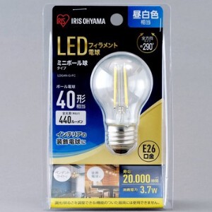 【アイリスオーヤマ　照明　LED電球】　LED電球　ミニボール球　昼白色相当　（440lm）