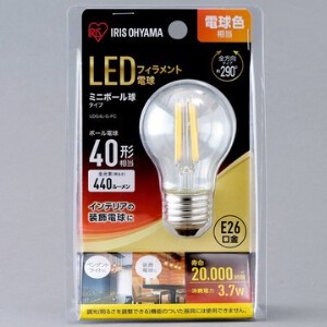 【アイリスオーヤマ　照明　LED電球】　LED電球　ミニボール球　電球色相当　（440lm）