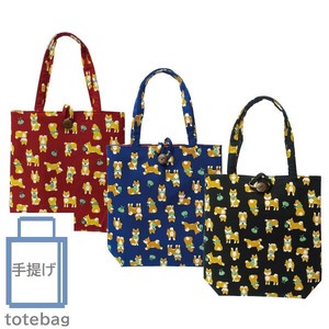 【Tote bag】【しばいぬ】【日本製】 柴ちゃん唐草 トート手提げ