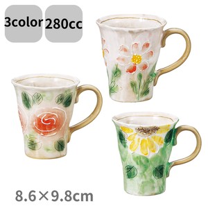 Mino ware Mug Roses Pottery Sunflower Made in Japan