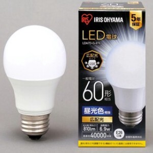 【アイリスオーヤマ　LED電球】　LED電球 E26 広配光 昼光色 60形（810lm）