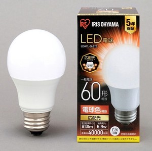 【アイリスオーヤマ　LED電球】　LED電球 E26 広配光 電球色 60形（810lm）