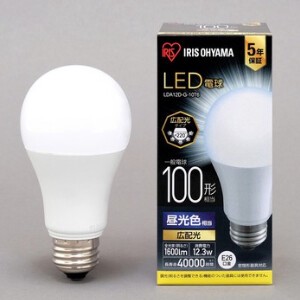【アイリスオーヤマ　LED電球】　LED電球 E26 広配光 昼光色 100形（1600lm）