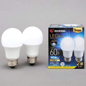 【アイリスオーヤマ　LED電球】　LED電球 E26 広配光2P 昼白色 60形（810lm）