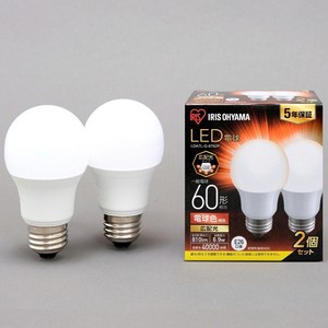 【アイリスオーヤマ　LED電球】　LED電球 E26 広配光2P 電球色 60形（810lm）