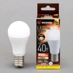 【アイリスオーヤマ　LED電球】　LED電球 E17 広配光 電球色 40形（440lm）