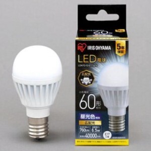 【アイリスオーヤマ　LED電球】　LED電球 E17 広配光 昼光色 60形（760lm）