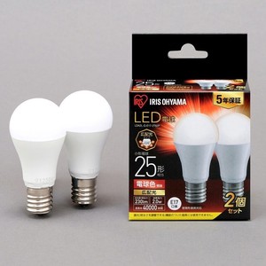 【アイリスオーヤマ　LED電球】　LED電球 E17 広配光2P 電球色 25形（230lm）