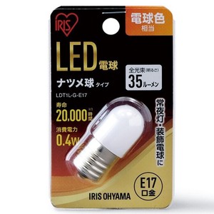 【アイリスオーヤマ　照明　LED電球】　LED電球　ナツメ球　小形　電球色　(35lm)