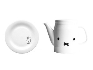 Teapot Miffy Pottery Face Made in Japan