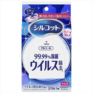 ユニ・チャーム　シルコットウイルス除去外出用　24枚【 ウェットティッシュ 】