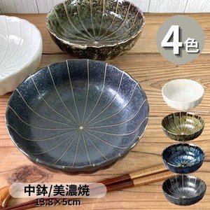Mino ware Main Dish Bowl M 4-colors Made in Japan