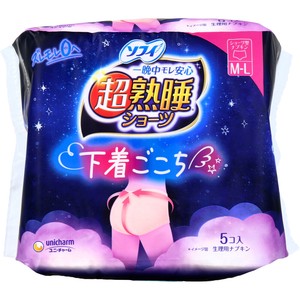 ソフィ 超熟睡ショーツ ショーツ型ナプキン 特に多い夜用 M-Lサイズ 5個入【生理用品】