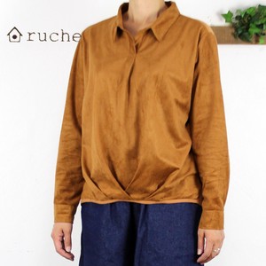 Button Shirt/Blouse Pullover Suede
