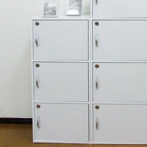 【予約販売】鍵付き3段ボックス　ホワイト