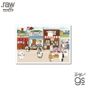 世にも不思議な猫世界 L判絹目生写真 ねこ横丁 RAW013 KORIRI グッズ 猫 イラスト