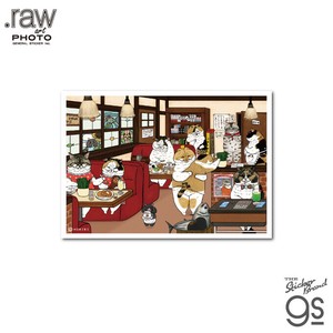 世にも不思議な猫世界 L判絹目生写真 喫茶店 RAW015 KORIRI グッズ 猫 イラスト