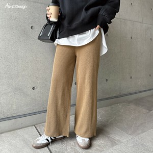 ドローストリング リブ ニットパンツ