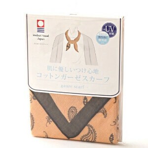 【保冷剤付】コットンガーゼスカーフ（ペイズリー柄） ＜日本製・今治＞