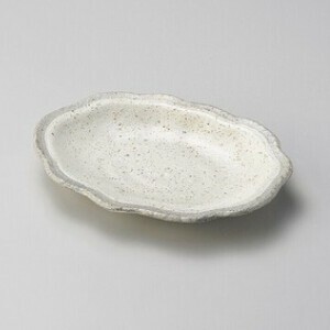 白唐津雲型皿【日本製　磁器】