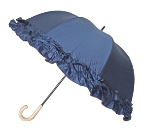 一級遮光　フリル　バードゲージ　スライドショート傘晴雨兼用傘