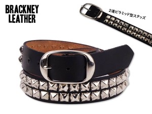 BRACKNEY LEATHER WORKS  2 PYRAMID  STUD  LEATHER BELT 22114